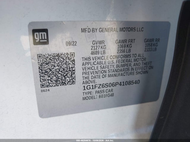 1G1FZ6S06P4108540 Chevrolet Bolt Euv Fwd Premier