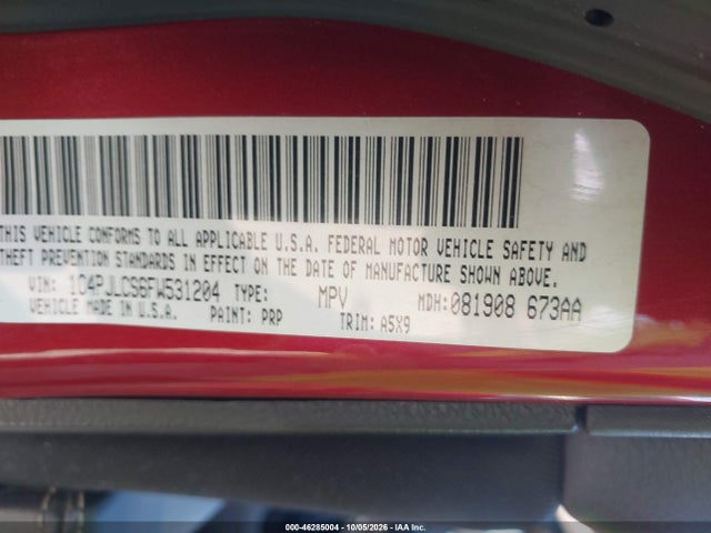 Продаж на аукціоні авто 2015 Jeep Cherokee Latitude, vin: 1C4PJLCS6FW531204, номер лоту: 46285004