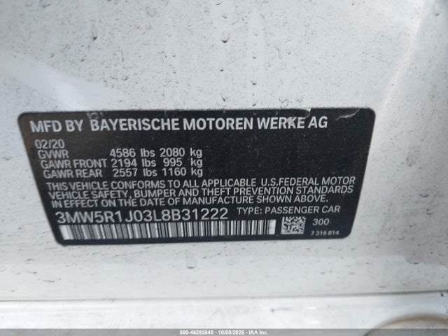 BMW 330I 2020 3MW5R1J03L8B31222 Image 9