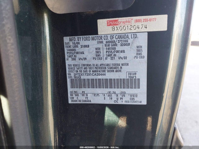 Продажа на аукционе авто 2001 Ford F-150 Xl/xlt, vin: 2FTZX172X1CA20444, номер лота: 46285882