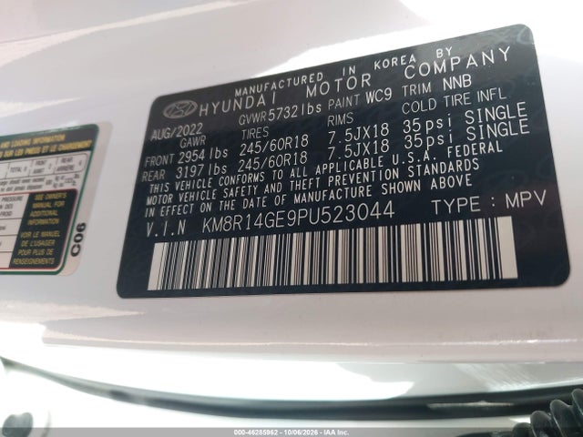 2023 Hyundai Palisade Se მანქანა იყიდება აუქციონზე, vin: KM8R14GE9PU523044, აუქციონის ნომერი: 46285962