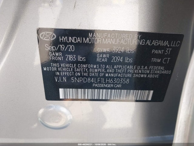 Hyundai Elantra Value Edition 2020 5NPD84LF1LH630358 Image 9