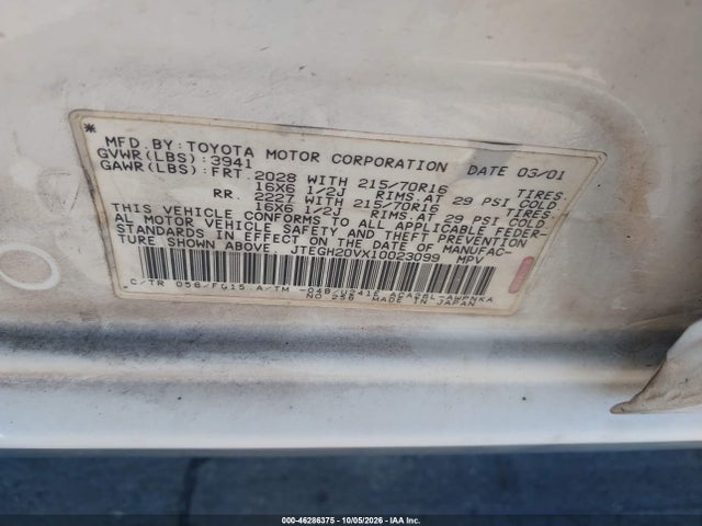 Продажа на аукционе авто 2001 Toyota Rav4, vin: JTEGH20VX10023099, номер лота: 46286375
