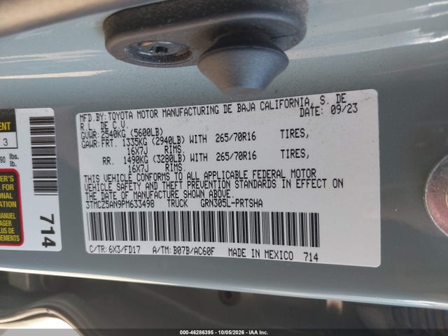 Продаж на аукціоні авто 2023 Toyota Tacoma Trd Off Road, vin: 3TMCZ5AN9PM633498, номер лоту: 46286395