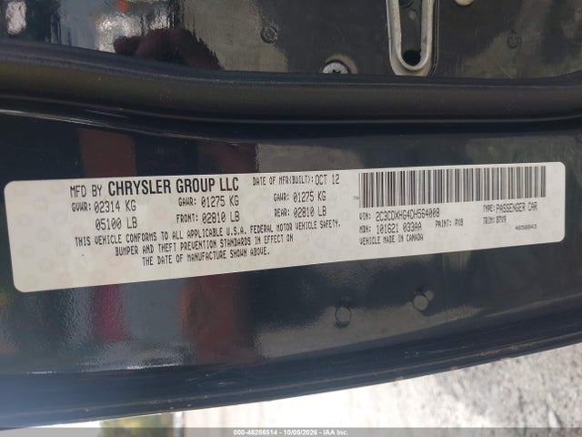 Продаж на аукціоні авто 2013 Dodge Charger Sxt, vin: 2C3CDXHG4DH564008, номер лоту: 46286514