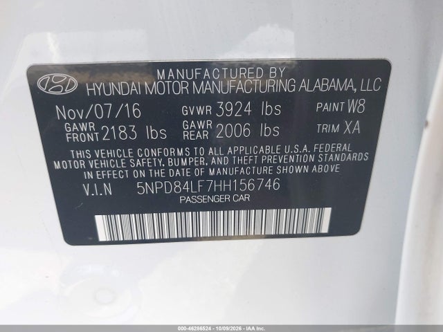 Hyundai ELANTRA SE 2017 5NPD84LF7HH156746 Image 9