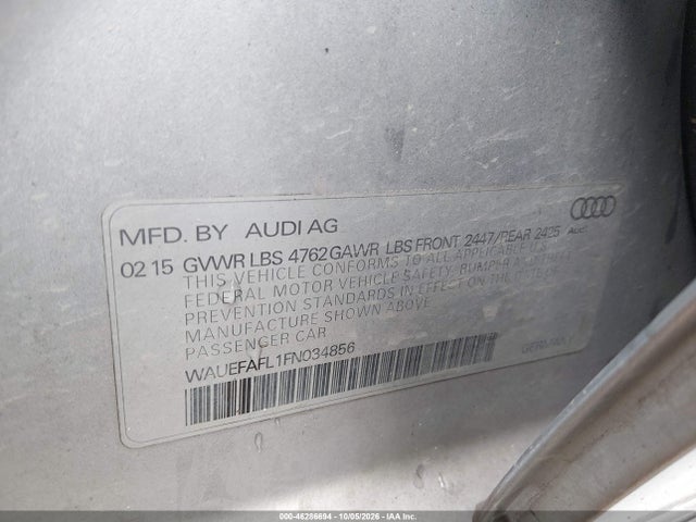 Продаж на аукціоні авто 2015 Audi A4 2.0t Premium, vin: WAUEFAFL1FN034856, номер лоту: 46286694