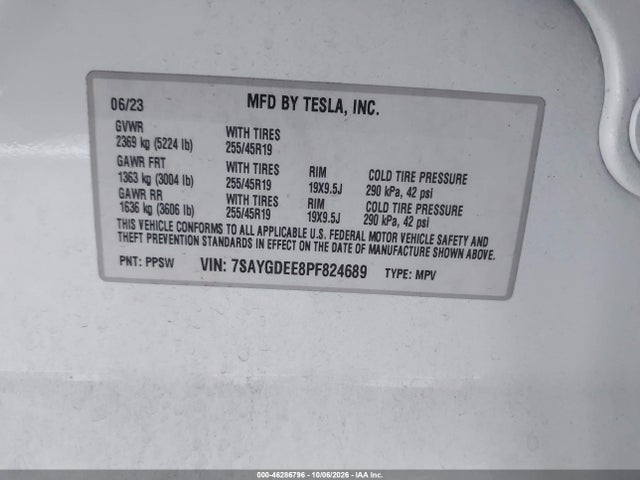 7SAYGDEE8PF824689 Tesla Model Y Awd/long Range Dual Motor All-wheel Drive
