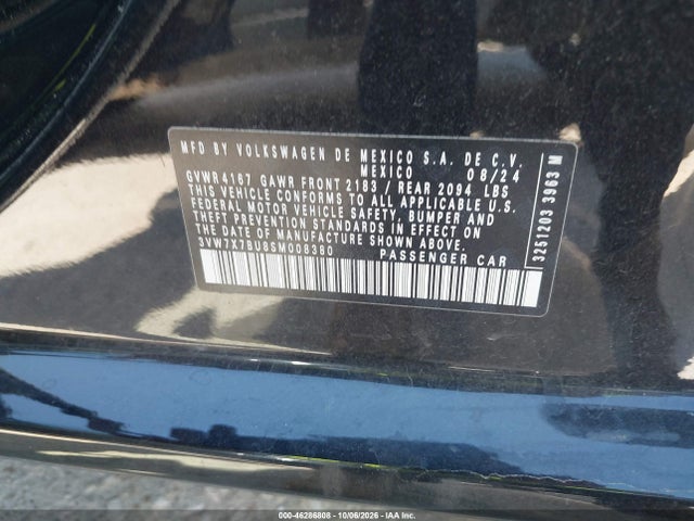 46286808 :رقم المزاد ، 3VW7X7BU8SM008380 vin ، 2025 Volkswagen Jetta 1.5t Se مزاد بيع