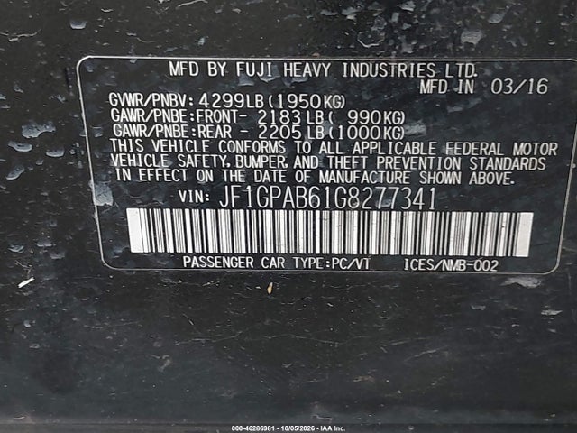 Subaru Impreza 2.0i Premium 2016 JF1GPAB61G8277341 Image 9
