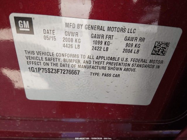 1G1P75SZ3F7276667 Chevrolet Cruze Diesel
