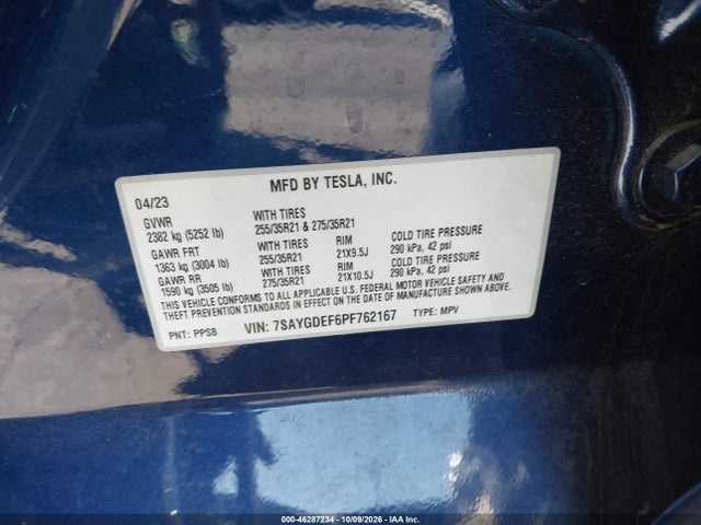 7SAYGDEF6PF762167 Tesla Model Y Performance Dual Motor All-wheel Drive