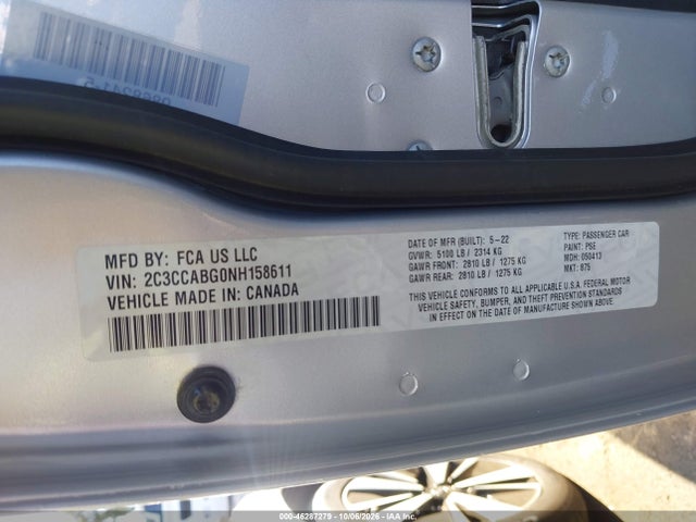 Aukcja sprzedaży 2022 Chrysler 300 S, vin: 2C3CCABG0NH158611, numer aukcji: 46287279