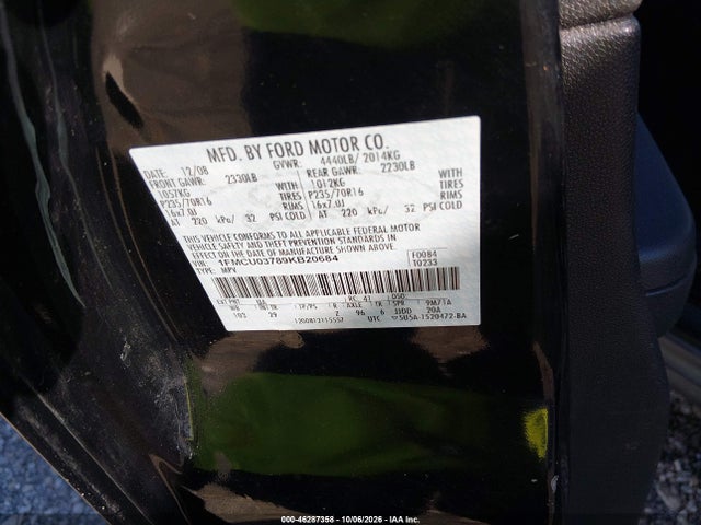 Продажа на аукционе авто 2009 Ford Escape Xlt, vin: 1FMCU03789KB20684, номер лота: 46287358