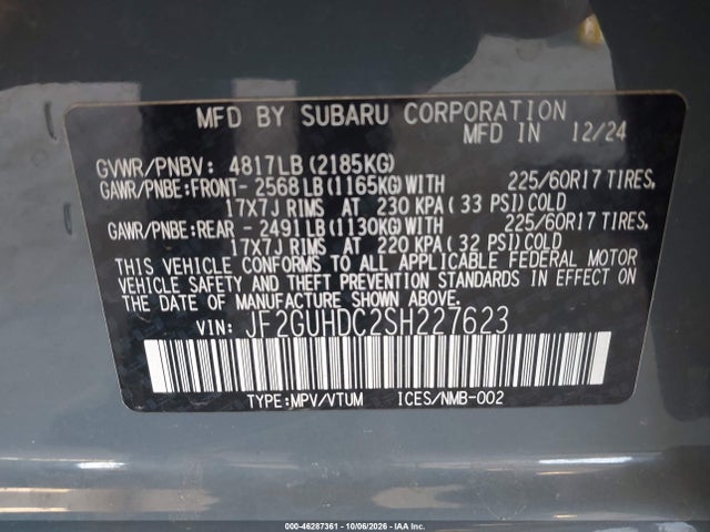 Subaru Crosstrek Premium 2025 JF2GUHDC2SH227623 Image 9