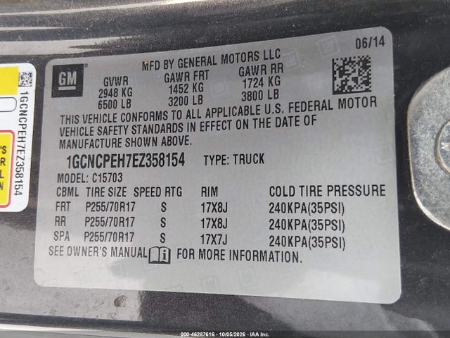 Aukcja sprzedaży 2014 Chevrolet Silverado 1500 Work Truck 1wt, vin: 1GCNCPEH7EZ358154, numer aukcji: 46287616