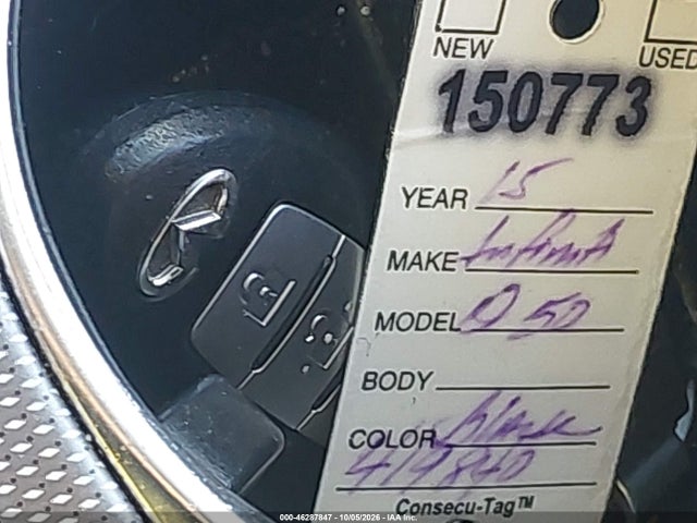 46287847 :رقم المزاد ، JN1BV7AR5FM419840 vin ، 2015 Infiniti Q50 Premium مزاد بيع