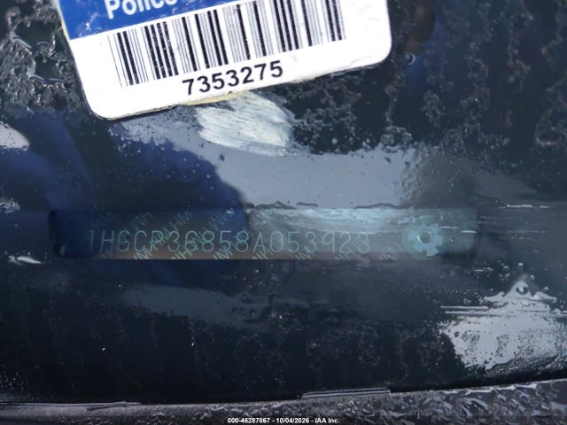 2008 Honda Accord 3.5 Ex-l მანქანა იყიდება აუქციონზე, vin: 1HGCP36858A053923, აუქციონის ნომერი: 46287867