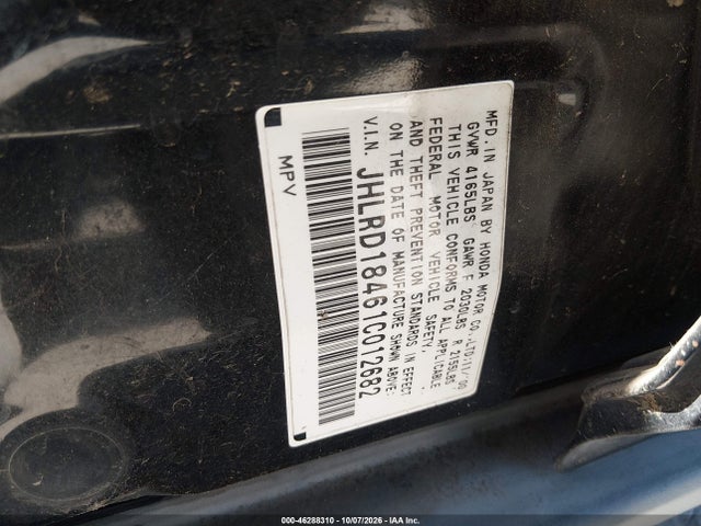 Aukcja sprzedaży 2001 Honda Cr-v Lx, vin: JHLRD18461C012682, numer aukcji: 46288310