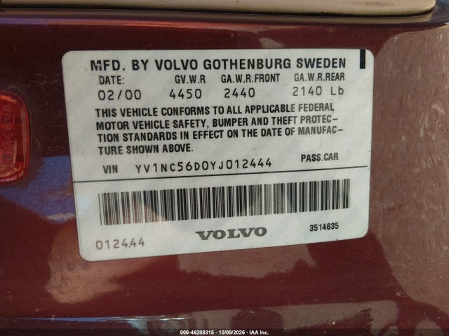 2004 Volvo Xc70 2.5t მანქანა იყიდება აუქციონზე, vin: YV1SZ59H141125913, აუქციონის ნომერი: 46288315