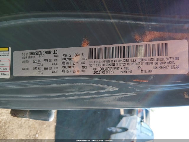 Продаж на аукціоні авто 2015 Jeep Wrangler Unlimited Sport, vin: 1C4BJWDGXFL539412, номер лоту: 46288417