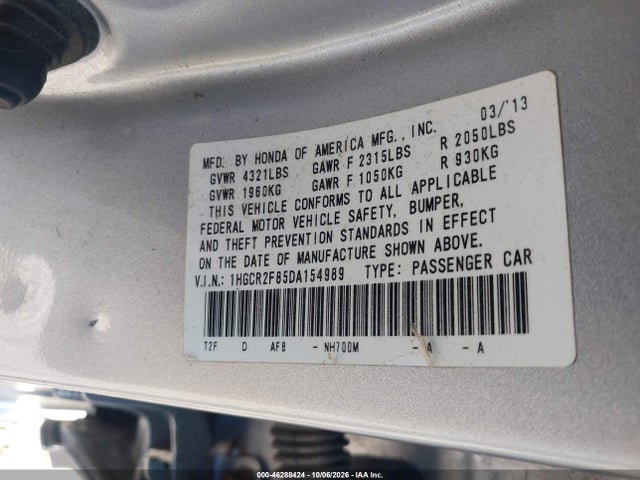 Продаж на аукціоні авто 2013 Honda Accord Ex-l, vin: 1HGCR2F85DA154989, номер лоту: 46288424