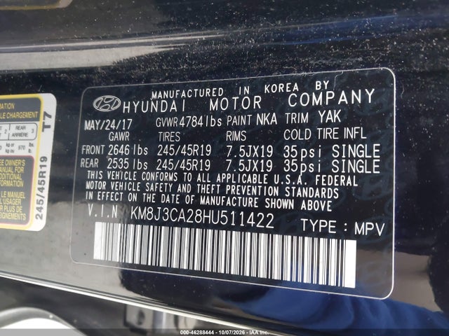Hyundai Tucson Limited 2017 KM8J3CA28HU511422 Image 9