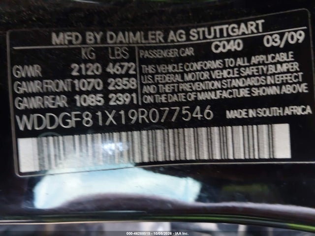 Aukcja sprzedaży 2009 Mercedes-benz C 300 Luxury 4matic/sport 4matic, vin: WDDGF81X19R077546, numer aukcji: 46288515