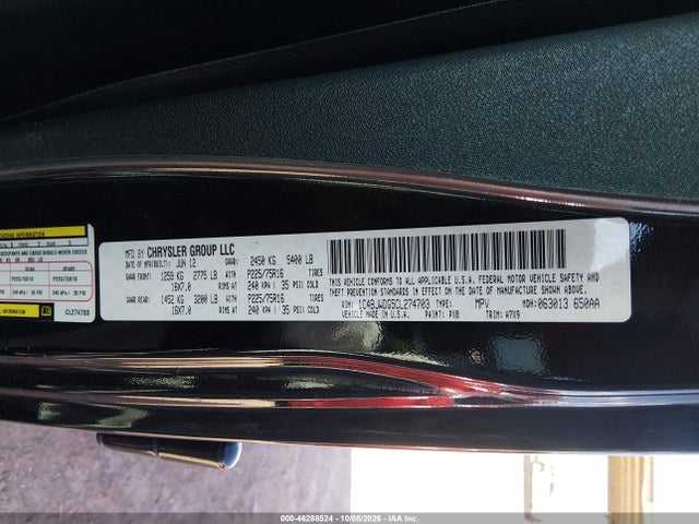 Продаж на аукціоні авто 2012 Jeep Wrangler Unlimited Sport, vin: 1C4BJWDG5CL274703, номер лоту: 46288524