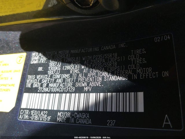 Продажа на аукционе авто 2004 Lexus Rx 330, vin: 2T2HA31U04C013129, номер лота: 46288619