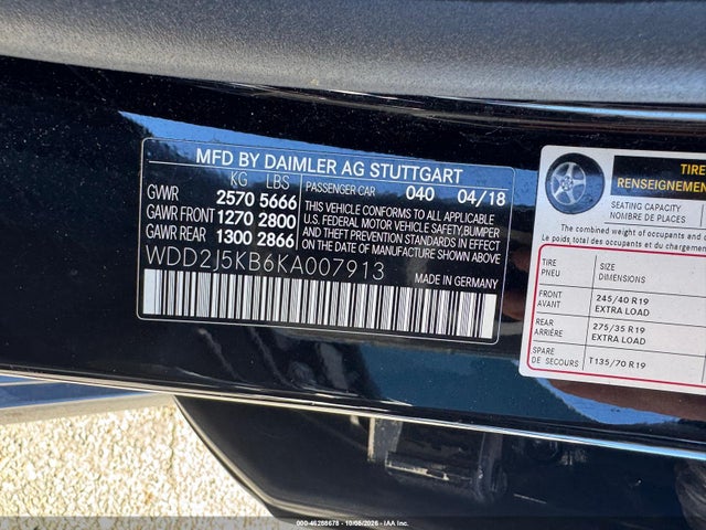 Продажа на аукционе авто 2019 Mercedes-benz Cls 450 4matic, vin: WDD2J5KB6KA007913, номер лота: 46288678