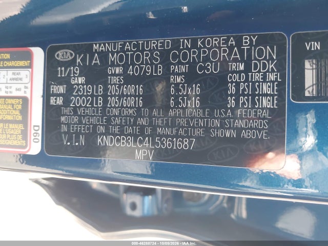 Продаж на аукціоні авто 2020 Kia Niro Lx, vin: KNDCB3LC4L5361687, номер лоту: 46288724