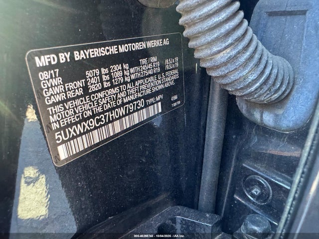 Auction sale of the 2017 Bmw X3 Xdrive28i, vin: 5UXWX9C37H0W79730, lot number: 46288743