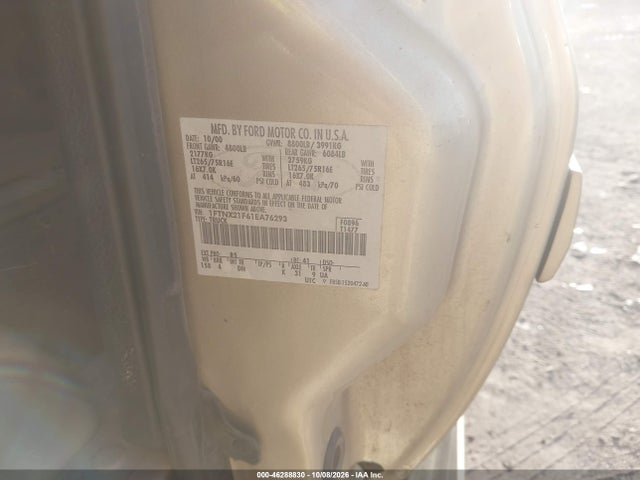 Продаж на аукціоні авто 2001 Ford F-250 Lariat/xl/xlt, vin: 1FTNX21F61EA76293, номер лоту: 46288830