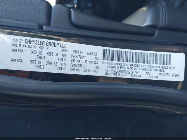 2013 Jeep Grand Cherokee Laredo მანქანა იყიდება აუქციონზე, vin: 1C4RJFAG5DC620219, აუქციონის ნომერი: 46288861