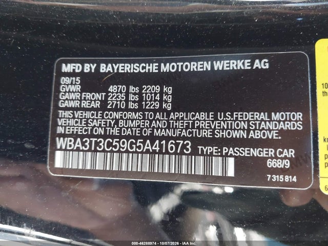 Aukcja sprzedaży 2016 Bmw 435i, vin: WBA3T3C59G5A41673, numer aukcji: 46288974
