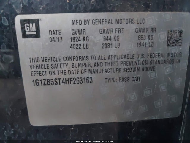 1G1ZB5ST4HF263163 Chevrolet MALIBU LS