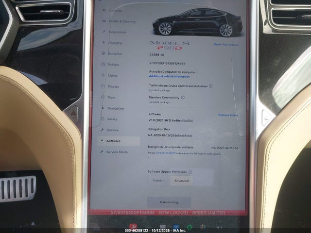 5YJSA1E43GF134584 Tesla Model S 90d/p100d/p85d/p90d