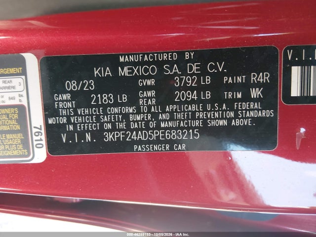 KIA Forte Lxs 2023 3KPF24AD5PE683215 Image 9