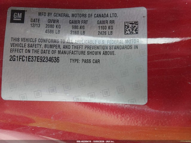 Aukcja sprzedaży 2014 Chevrolet Camaro 2lt, vin: 2G1FC1E37E9234636, numer aukcji: 46289416