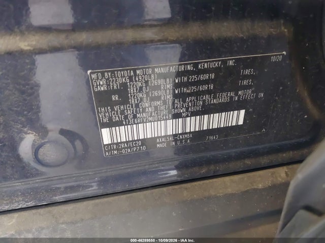 4T3E6RFV2MU015449 Toyota Rav4 Hybrid Xse