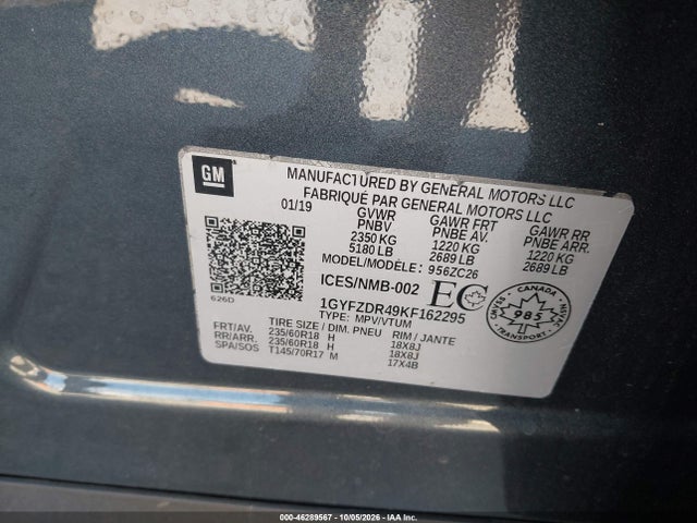 Продаж на аукціоні авто 2019 Cadillac Xt4 Premium Luxury, vin: 1GYFZDR49KF162295, номер лоту: 46289567
