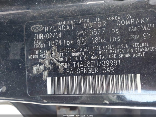 46289689 :رقم المزاد ، KMHCT4AE8EU739991 vin ، 2014 Hyundai Accent Gls مزاد بيع