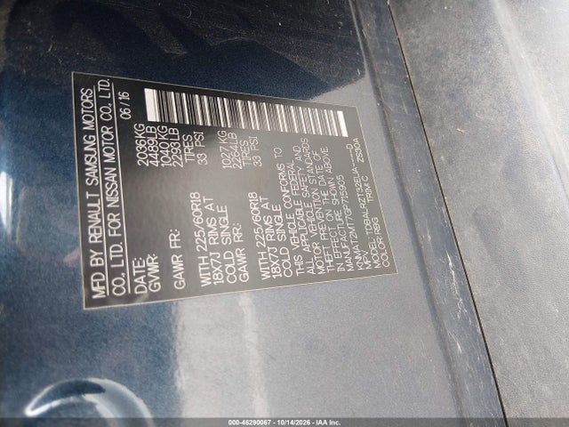 Продаж на аукціоні авто 2016 Nissan Rogue Sl, vin: KNMAT2MT7GP715905, номер лоту: 46290067