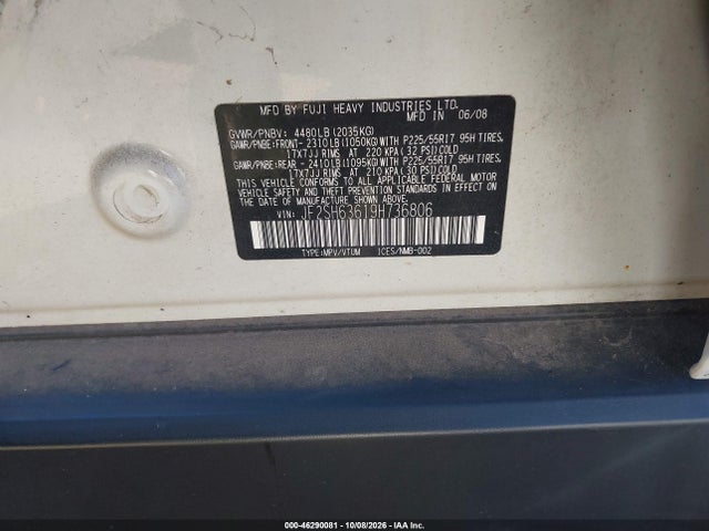 Продаж на аукціоні авто 2009 Subaru Forester 2.5x, vin: JF2SH63619H736806, номер лоту: 46290081