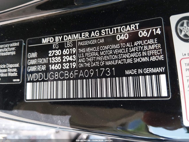 Aukcja sprzedaży 2015 Mercedes-benz S 550, vin: WDDUG8CB6FA091731, numer aukcji: 46290196