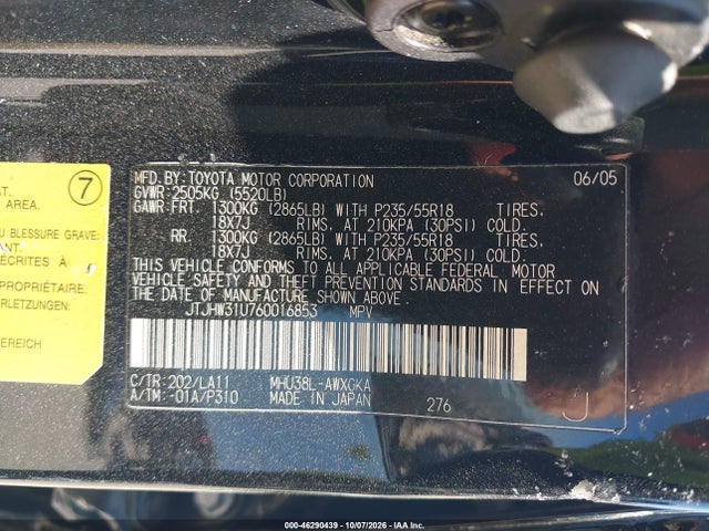 Продаж на аукціоні авто 2006 Lexus Rx 400h, vin: JTJHW31U760016853, номер лоту: 46290439