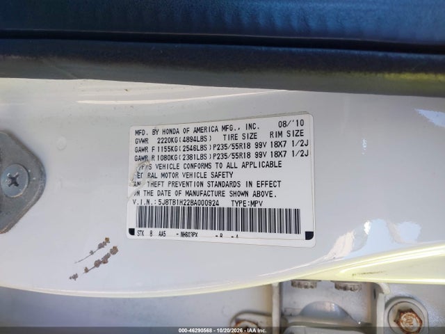 Продаж на аукціоні авто 2011 Acura Rdx, vin: 5J8TB1H22BA000924, номер лоту: 46290568