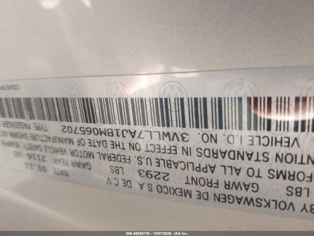 Aukcja sprzedaży 2011 Volkswagen Jetta 2.0l Tdi, vin: 3VWLL7AJ1BM065702, numer aukcji: 46290730