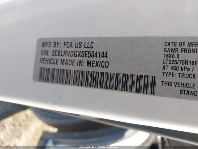 Продаж на аукціоні авто 2025 Ram Promaster 2500, vin: 3C6LRVDGXSE504144, номер лоту: 46290765